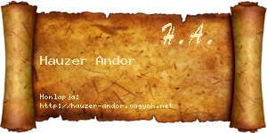 Hauzer Andor névjegykártya