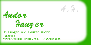 andor hauzer business card